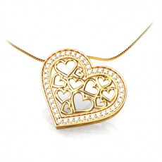 GARGANTILHA CORAÇÃO GALERIA - AB 0,22 CT - 44 Ø