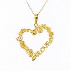 PINGENTE CORAÇÃO LOVE - AB 0,024 CT - 6 Ø