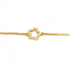 PULSEIRA ELO FLOR C/ 1,34G OURO 18K E 0,07CT BRILHANTE