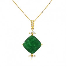 PINGENTE QUADRADO GRANDE - AB 0,14 CT / JADE - 10 Ø