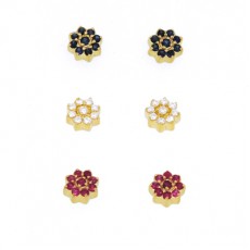 BRINCO FLOR 8 PETALAS  - AB 0,14 CT - 18 Ø