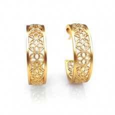 BRINCO FLORES ARGOLA C/ 3,90G OURO 18K