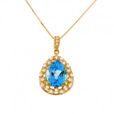 PINGENTE GOTA AROS - AB 0,18 CT / TOPAZIO - 24 Ø