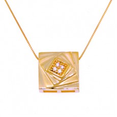 PINGENTE COLEÇÃO OP C/ 4,00G OURO 18K E 04 ZIRCONIAS BRANCA