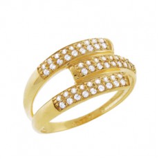 ANEL PAVE C/ 3,50G OURO BRANCO 18K E 54 ZIRCONIAS BRANCA