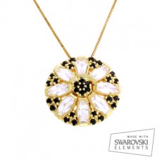 PINGENTE MANDALA SW MIOLO PAVE Z BRANCA/Z NEGRA - 39 Ø