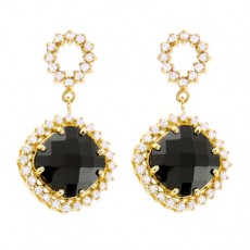 BRINCO PRINCESA PENDENTE- ZIR BRANCA/ZIR NEGRA- 74 Ø