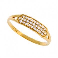 ANEL PAVE LEVE COM 1,65G OURO 18K E 0,14CT BRILHANTE