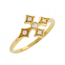 ANEL OUROS COM 1,90G OURO 18K E 0,08CT BRILHANTE