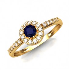 ANEL DELICATESSE COM 1,6G OURO 18K, 23 ZIRC BRANCA E 01 ZIRC AZUL ESCURA