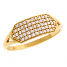 ANEL PAVE GRANDE COM 2,25G OURO 18K E 0,26CT BRILHANTE