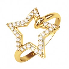 ANEL ALGEMA ESTRELA 2,2G OURO 18K E 0,15CT BRILHANTE