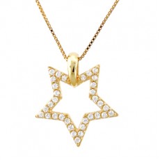 PINGENTE ALGEMA ESTRELA 0,85G OURO 18K E 0,16CT BRILHANTE