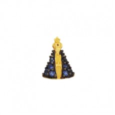 PINGENTE MICRO N S APDA COM 0,30G OURO 18K E 0,04CT SAFIRA AZUL