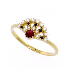 ANEL LEQUE - AB 0,083CT / BLACK 0,02CT/ RUBI 20 Ø 